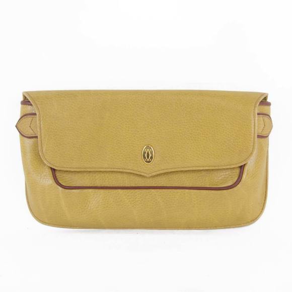 CARTIER Cartier Second Bag Leather Yellow Beige Women´s,All Products : American Fashion Style Bags On Sale